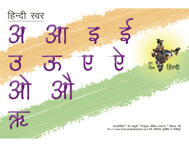 Hindi Vowel Poster